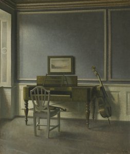 Sisätilat. The Music Room, Strandgade 30 tekijältä Vilhelm Hammershøi