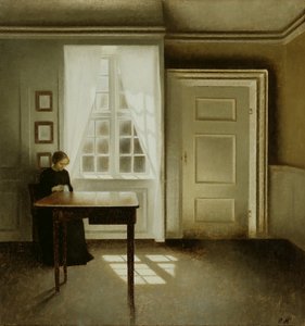 Sisustus naisen kanssa, 1901 tekijältä Vilhelm Hammershoi