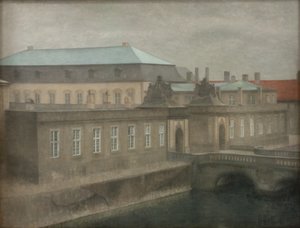 Näkymä Christiansborgin palatsille. Myöhäinen syksy tekijältä Vilhelm Hammershøi