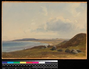 Näkymä Hesbjergiin Hornbaekin kartanolta 1857 (öljy paperille aluksella) tekijältä Vilhelm Peterson