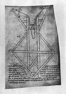 Trebuchet, kone nuolien ja keihään heittämiseen (faksikopio)