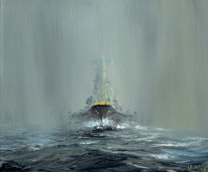 Battleship Yamato 1945, 2016, (öljy kankaalle)