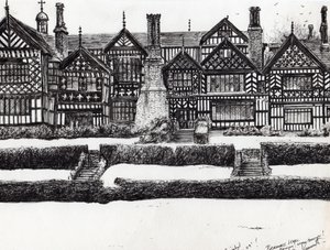 Bramall Hall Bramhall, 2004, (muste paperille) tekijältä Vincent Alexander Booth