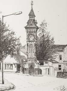 Kellotorni, Hay on Wye, 2007, (muste paperille) tekijältä Vincent Alexander Booth