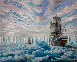Erebus ja Terror löytävät Etelämantereen jäähyllyn, 2020 tekijältä Vincent Alexander Booth