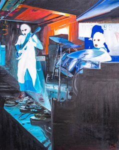 Manchester Binge, 2022 (öljy kankaalle) tekijältä Vincent Alexander Booth