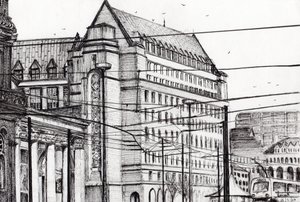 Manchesterin kaupungintalo, 2007, (muste paperille) tekijältä Vincent Alexander Booth