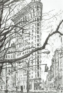 New York Flat Iron Building, 2003, (muste paperille) tekijältä Vincent Alexander Booth