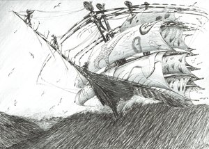 Storm Creators Barents Sea, 2017, (muste paperille) tekijältä Vincent Alexander Booth