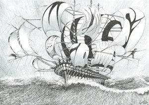 Storm Creators Bohol Sea, 2017, (muste paperille) tekijältä Vincent Alexander Booth