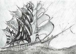 Storm Creators Caribbean Sea, 2017, (muste paperille) tekijältä Vincent Alexander Booth