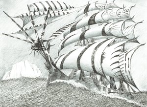 Storm Creators Cosmonauts Sea, 2017, (muste paperille) tekijältä Vincent Alexander Booth