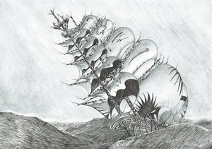 Myrskynluojat Itä-Kiinanmeri, 2017, (Tussi paperille) tekijältä Vincent Alexander Booth