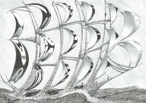 Storm Creators Laccadive Sea, 2017, (muste paperille) tekijältä Vincent Alexander Booth