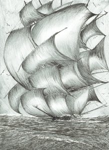 Storm Creators Sea of Okhotsk, 2017, (muste paperille) tekijältä Vincent Alexander Booth