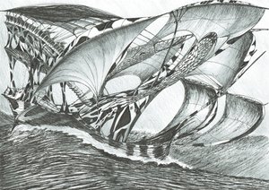 Storm Creators Tasman Sea, 2017, (muste paperille) tekijältä Vincent Alexander Booth