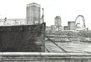 The Black Bow on the Thames, 2006, (muste paperille) tekijältä Vincent Alexander Booth