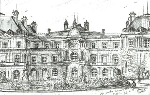 The Jardin Luxembourg Paris, 2003, (muste paperille) tekijältä Vincent Alexander Booth