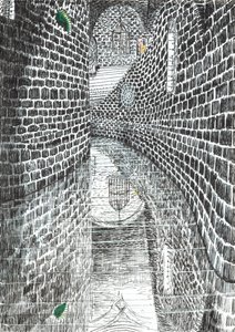 sivu35,The Castle in the Forest of Findhorn, 2006, (tussi paperille) tekijältä Vincent Alexander Booth