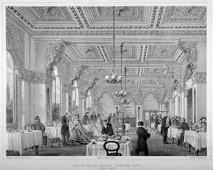 Kahvihuone London Bridge Railway Terminus -hotellissa, Bermondsey, Lontoo, 1860.