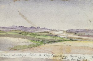 Antelope Hills and Big Canadian River, 1869 (akvarelli paperille) tekijältä Vincent Colyer