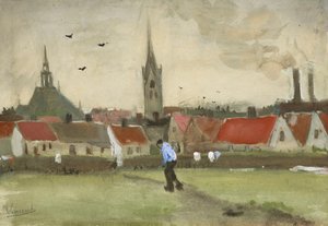 Näkymä Haagiin Nieuwe Kerkin kanssa, 1882. tekijältä Vincent van Gogh
