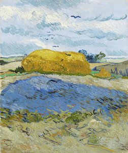 Vehnäpino pilvisen taivaan alla, Auvers-sur-Oise, 1889. tekijältä Vincent van Gogh