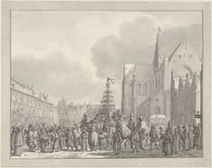 Ranskalaisten saapuminen Grote Marktille Haarlemiin, 1795