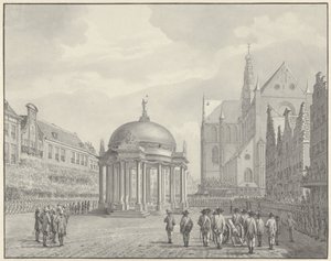 Hallituksen määräysten vannominen Grote Marktista Haarlemissa, 5. syyskuuta 1787