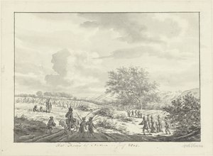 Armeijaleiri dyynillä lähellä Overveeniä heinäkuussa 1803 Leiri lähellä Overveenia, heinäkuussa 1803 (otsikko esineessä)