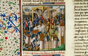 The Capture of Acre, c1191, 1400-luku tekijältä Vincent of Beauvais