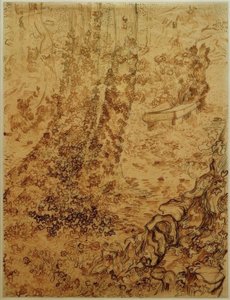 Bäume mit Efeu im Garten der Heilanstalt tekijältä Vincent van Gogh
