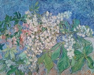 Kukkivat kastanjan oksat. 1890 tekijältä Vincent van Gogh