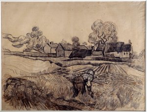 Isä Elpoin maatilan piirustus Vincent Van Gogh (1853-1890) (Ec. Hol) 1890 Dim. 0,48 x 0,61 m Pariisi. Orsay-museo tekijältä Vincent van Gogh