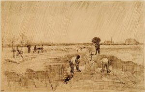 Friedhof im Regenissä tekijältä Vincent van Gogh