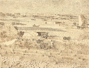 Sadonkorjuu - La Craun tasango, 1888. tekijältä Vincent van Gogh