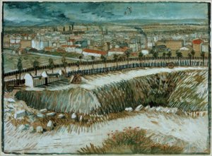 Teollinen maisema - Pariisin laitamilla lähellä Montmartrea tekijältä Vincent van Gogh