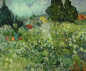 Mlle. Gachet puutarhassaan Auvers-sur-Oisessa ... (öljy kankaalle) tekijältä Vincent van Gogh