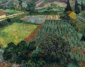 Mohnfeld. 1889 tekijältä Vincent van Gogh