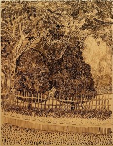 Park mit Zaun tekijältä Vincent van Gogh