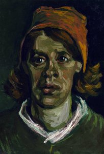 Vincent van Goghin (1853-1890) maalaus ""Punahupullisen talonpoikanaisen muotokuva"" (Punahupullisen talonpoikanaisen pää) tekijältä Vincent van Gogh
