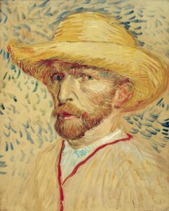 Selbstbildnis mit Strohhut und Malerkittel tekijältä Vincent van Gogh