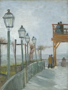 Terassi ja näköalatasanne Moulin de Blute-Finissä, Montmartressa, alkuvuodesta 1887 tekijältä Vincent van Gogh