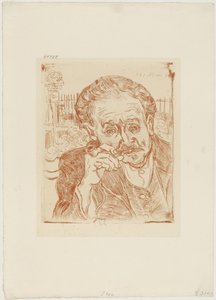 Mies piipun kanssa (tohtori Paul Gachetin muotokuva), n. 1890-1909 (etsaus paperille) tekijältä Vincent van Gogh