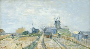 Kasvispuutarha ja Moulin de Blute-Fin Montmartrella tekijältä Vincent van Gogh