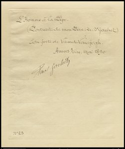 Verso miehestä, joka polttaa piippua: Muotokuva tohtori Gachetsta, 1890 tekijältä Vincent van Gogh