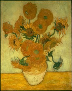 Neljä kymmenen auringonkukkaa maljakossa tekijältä Vincent van Gogh