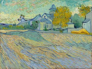 Näkymä turvapaikalle ja Saint-Remyn kappelille, 1889 tekijältä Vincent van Gogh