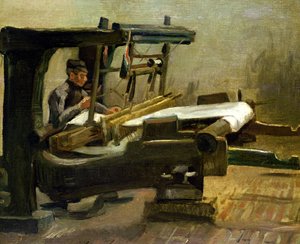Weaver kangaspuussa, oikealle päin, 1884 tekijältä Vincent van Gogh