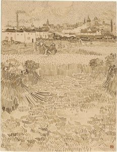 Arles. Näkymä vehnäpelloilta (1888) tekijältä Vincent van Gogh